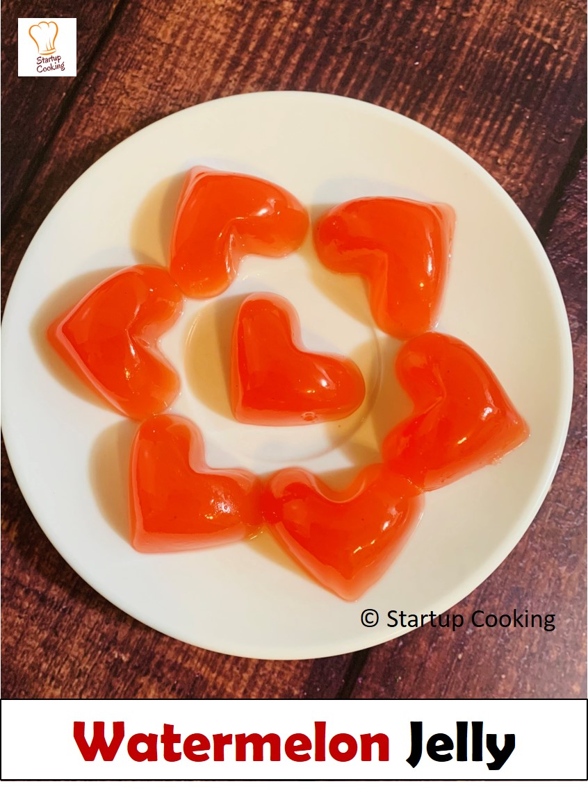 Watermelon Jelly Recipe Jelly Recipe Gelatin Recipe Watermelon Recipes Startup Cooking 1