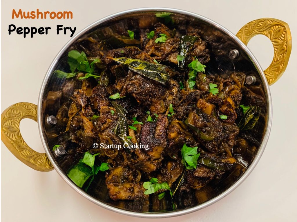 Mushroom Pepper Fry South Indian Style Startup Cooking 1