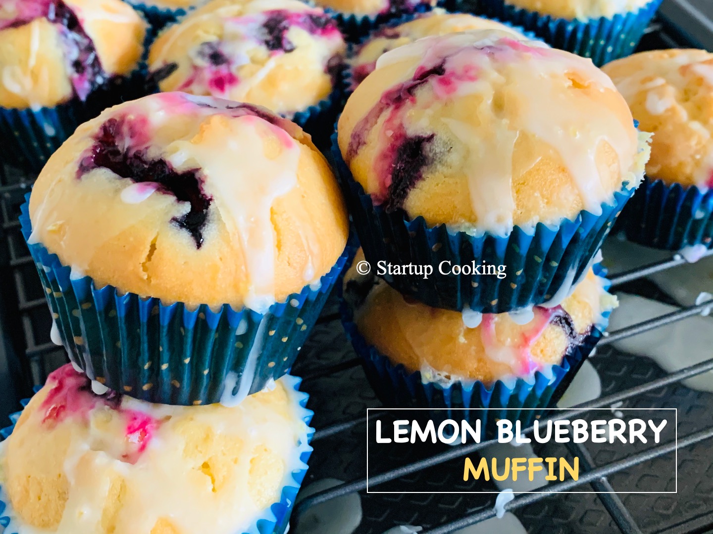 Lemon Blueberry Muffin With Lemon Glaze Lemon Blueberry Muffin Recipe Startup Cooking 1
