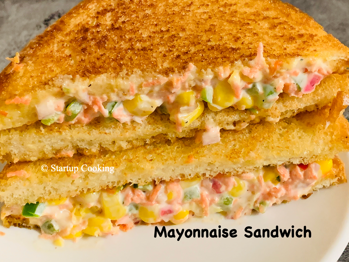 Mayonnaise Sandwich How To Make Veg Mayo Sandwich Startup Cooking 1