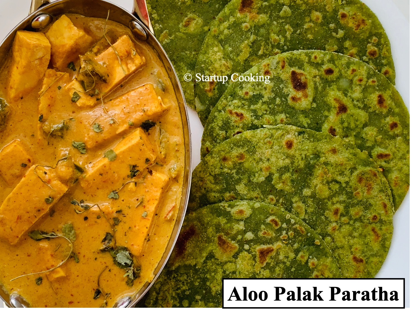 spinach potato paratha