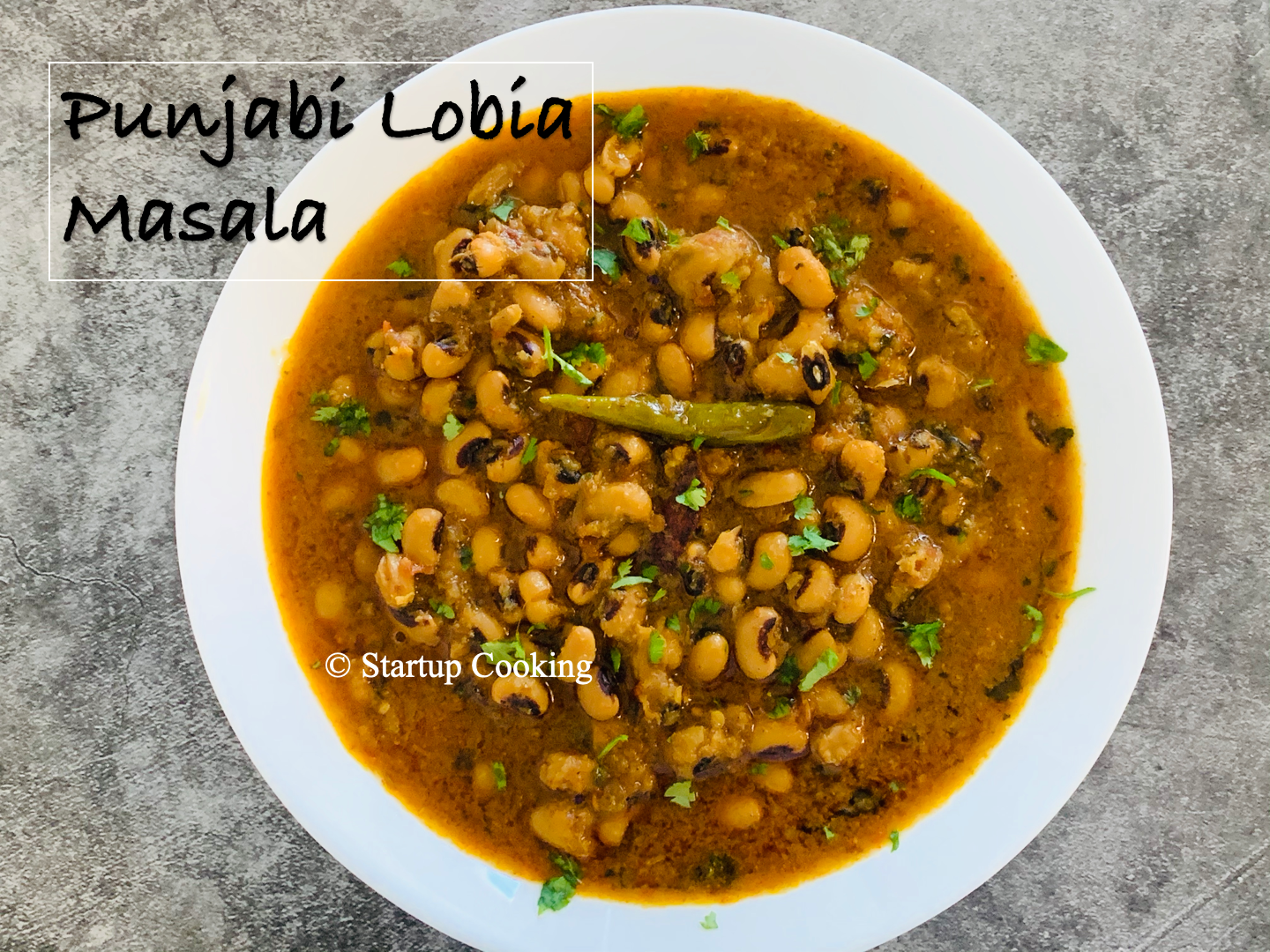 Punjabi Lobia Masala Recipe Black Eyed Beans Curry Startup Cooking 1