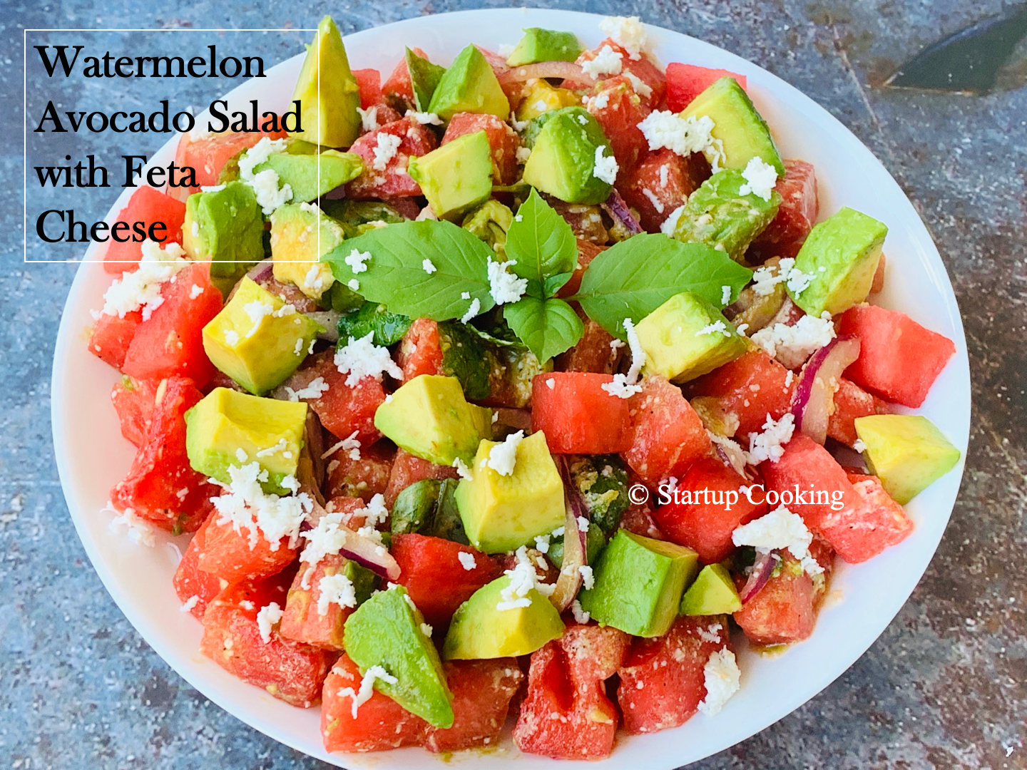 Watermelon Avocado Salad With Feta Cheese Startup Cooking 1