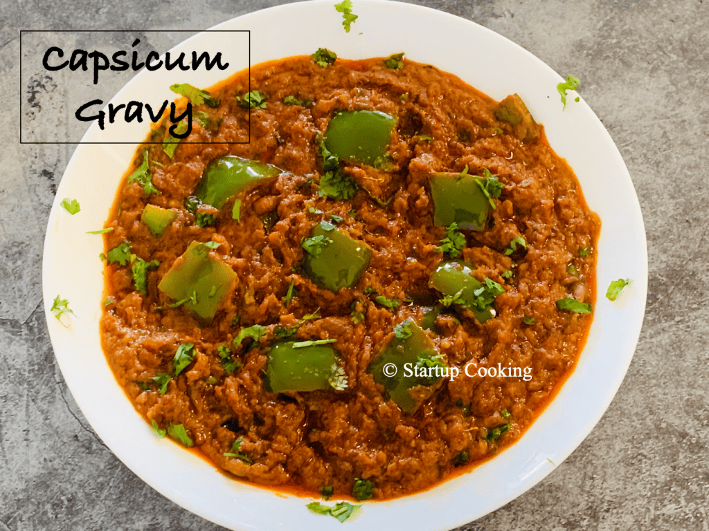 Capsicum Gravy Recipe Capsicum Curry For Chapathi Startup Cooking 1