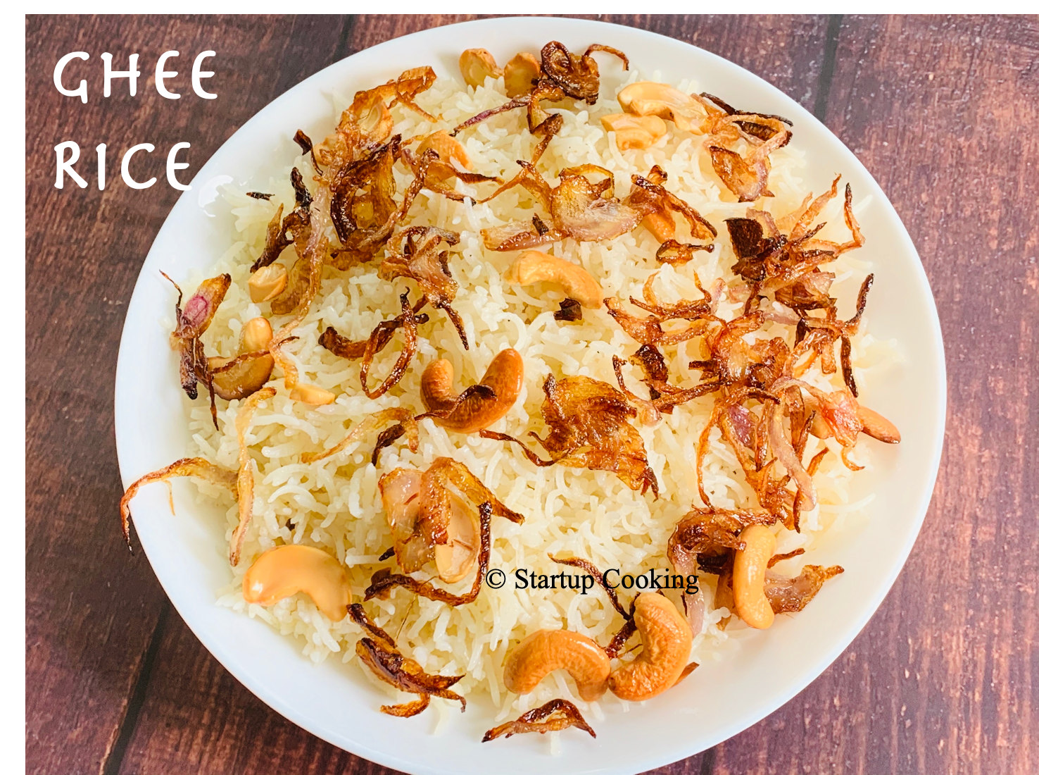 Ghee Rice Recipe Ney Choru Recipe Startup Cooking 1