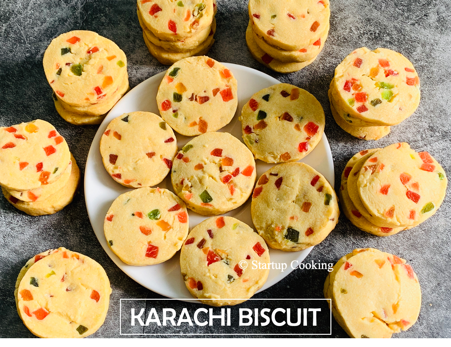 Karachi Biscuit Recipe Eggless Tutti Frutti Cookies Recipe Startup Cooking 1