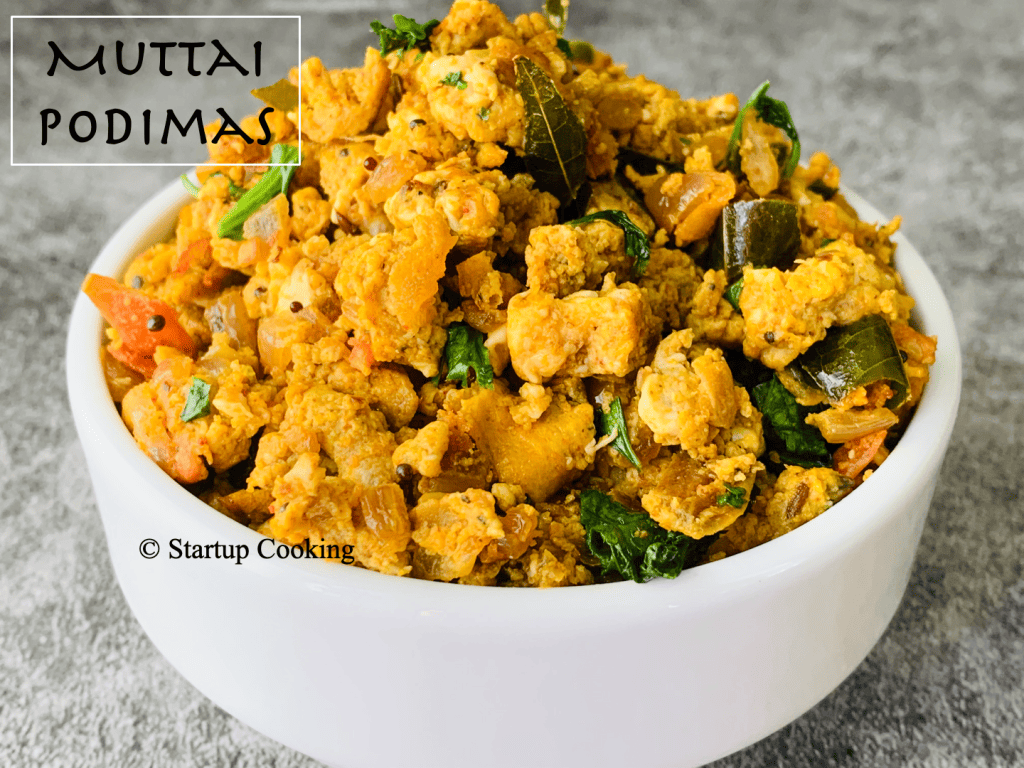 Muttai Podimas Recipe Muttai Poriyal Recipe Indian Scrambled Eggs Startup Cooking 1