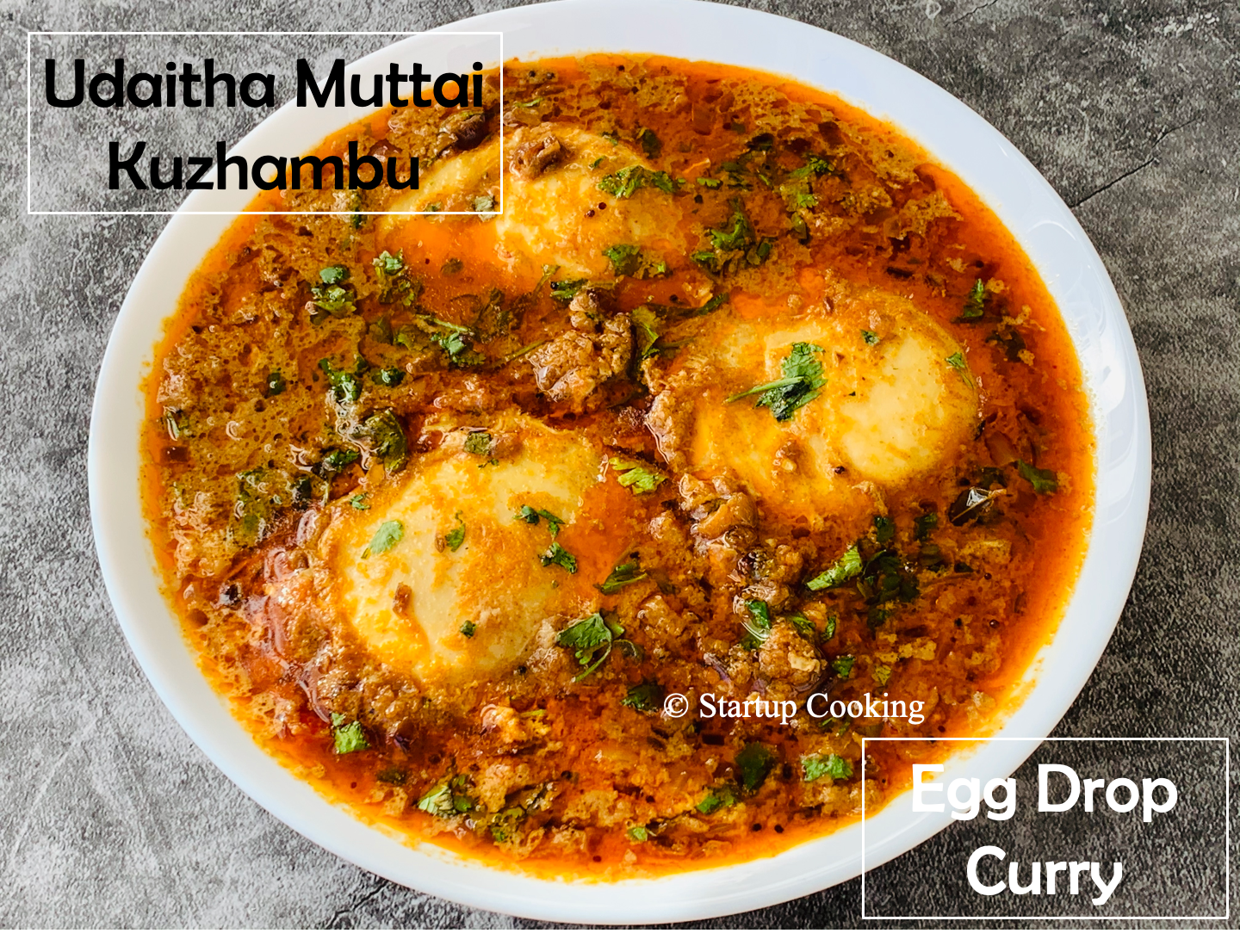 Udaitha Muttai Kuzhambu Recipe Egg Drop Curry Recipe Startup Cooking 1