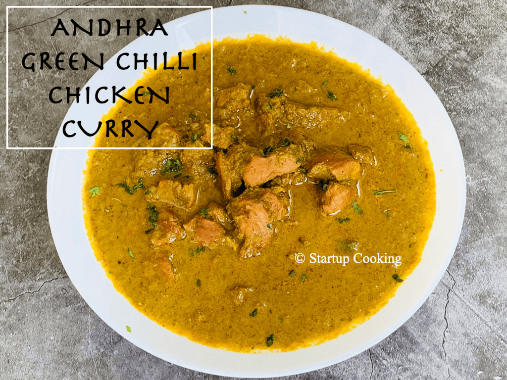 Andhra Green Chilli Chicken Curry Recipe Startup Cooking 1