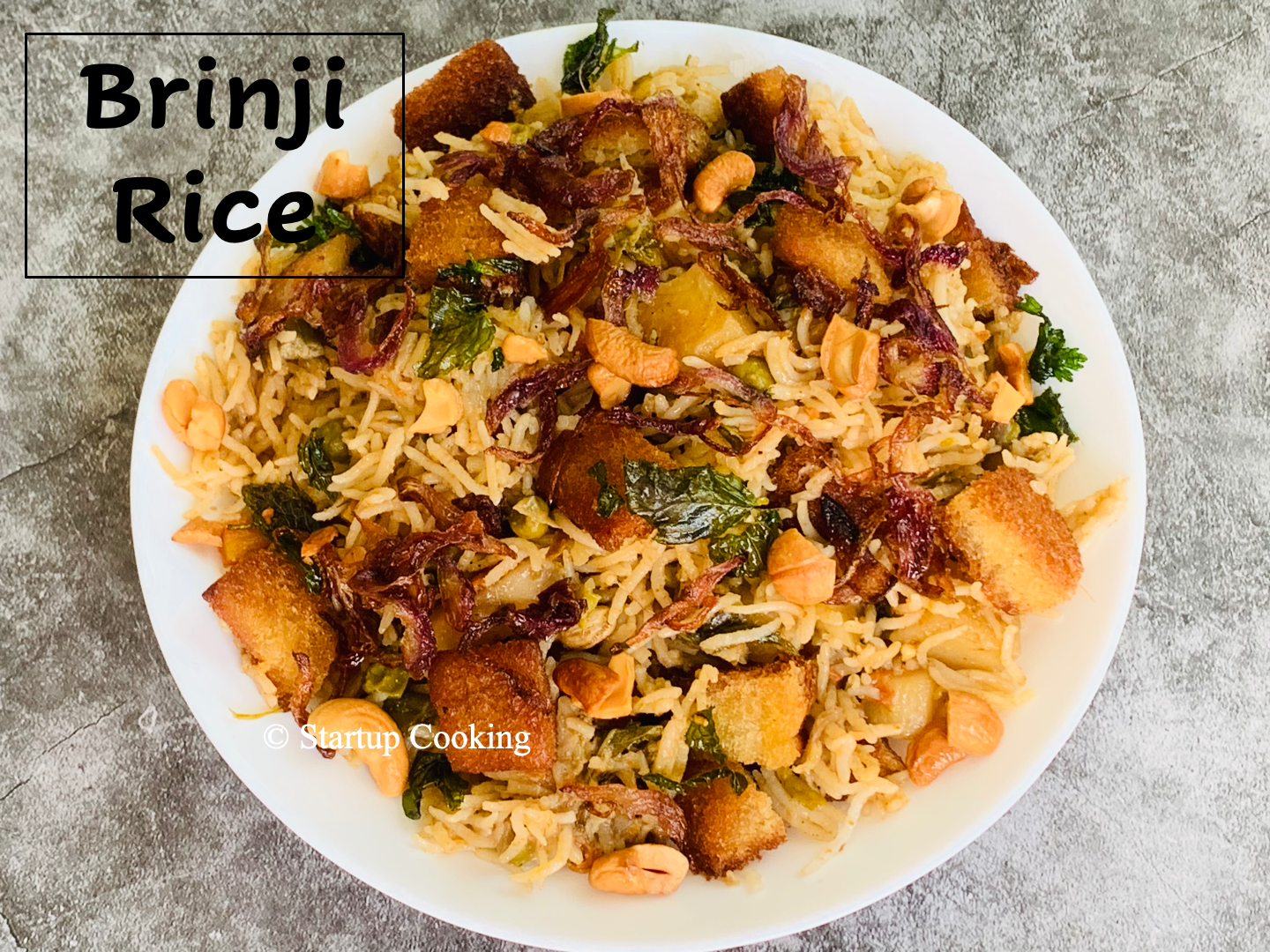 Brinji Rice Recipe Vegetable Brinji Veg Brinji Startup Cooking 1