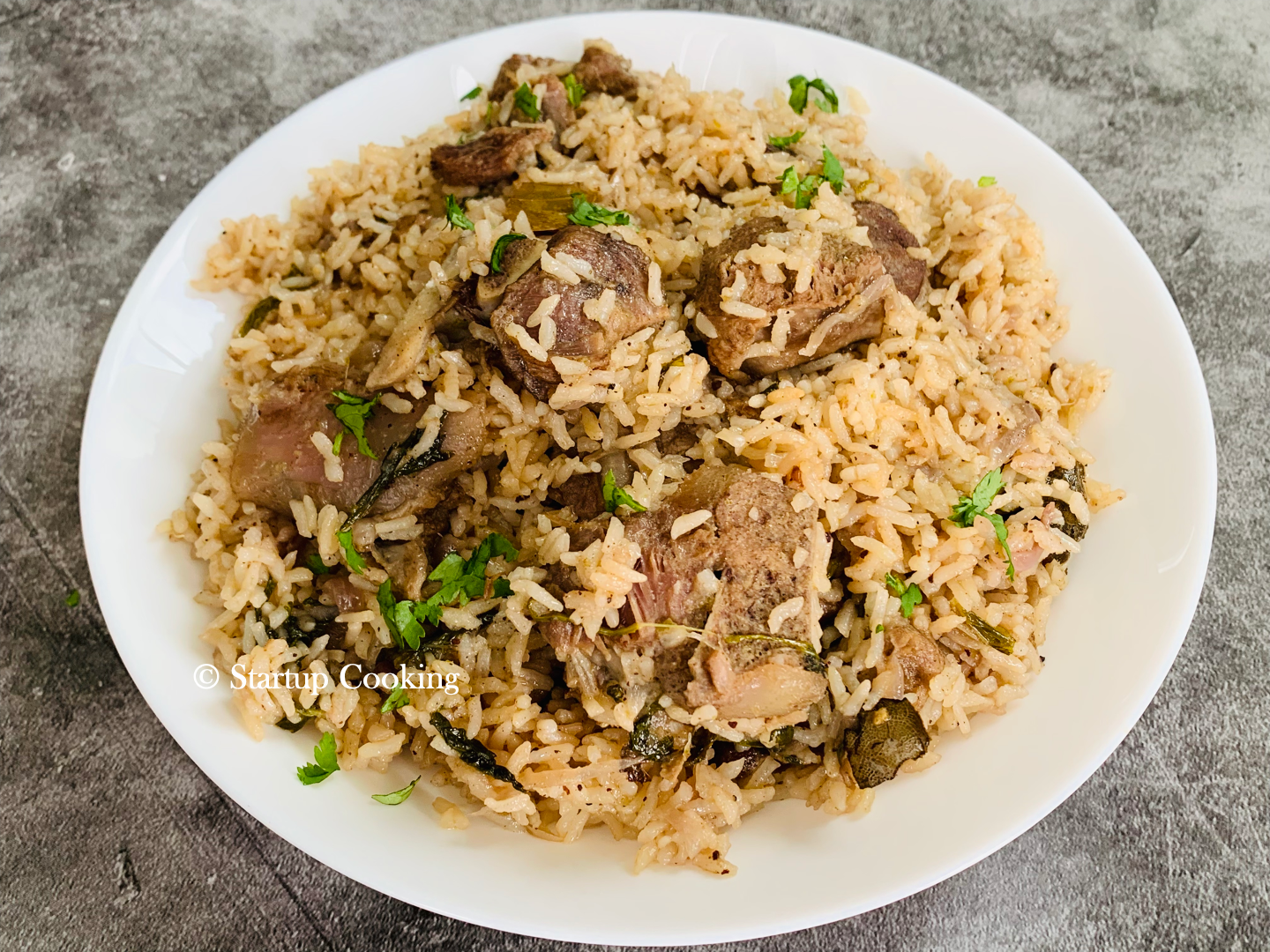 white mutton biryani