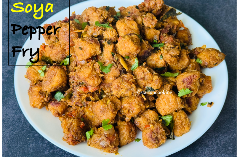 Soya Pepper Fry Recipe | How to Make Soya Pepper Fry